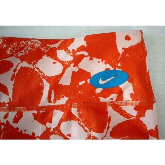 Nike DM7627-817 Women's Sz M Orange One Luxe Icon Clash Mid-Rise 7" Bike Shorts - Picture 3 of 8